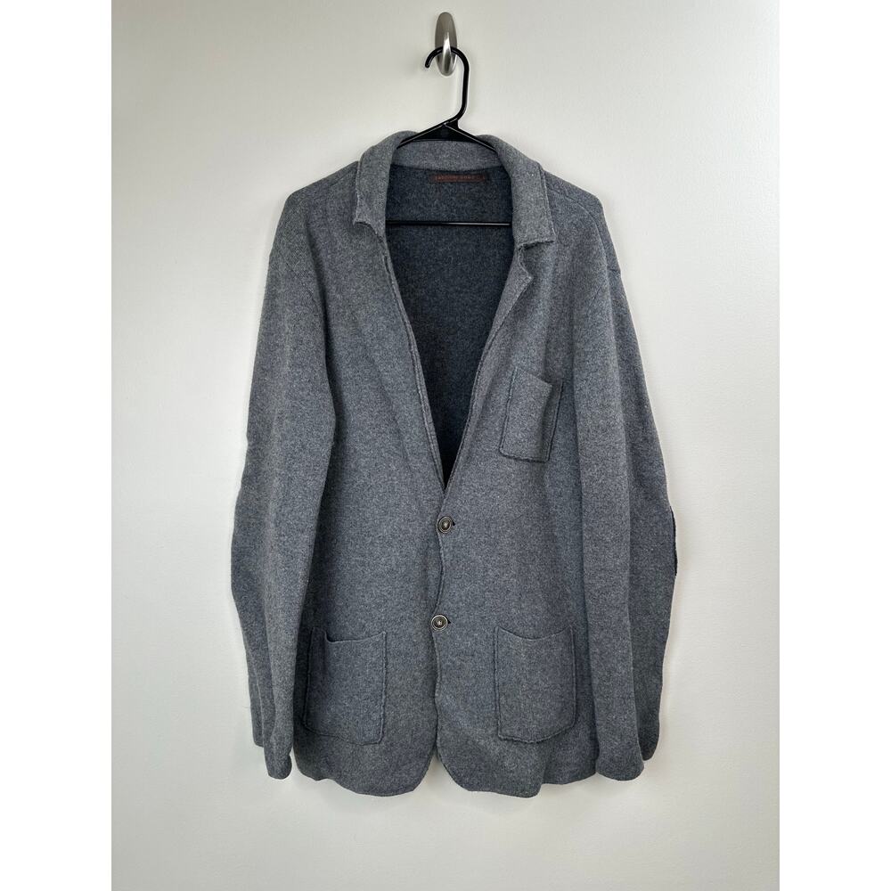 Emozioni Uomo Wool Blend Gray Blazer Jacket Sweater